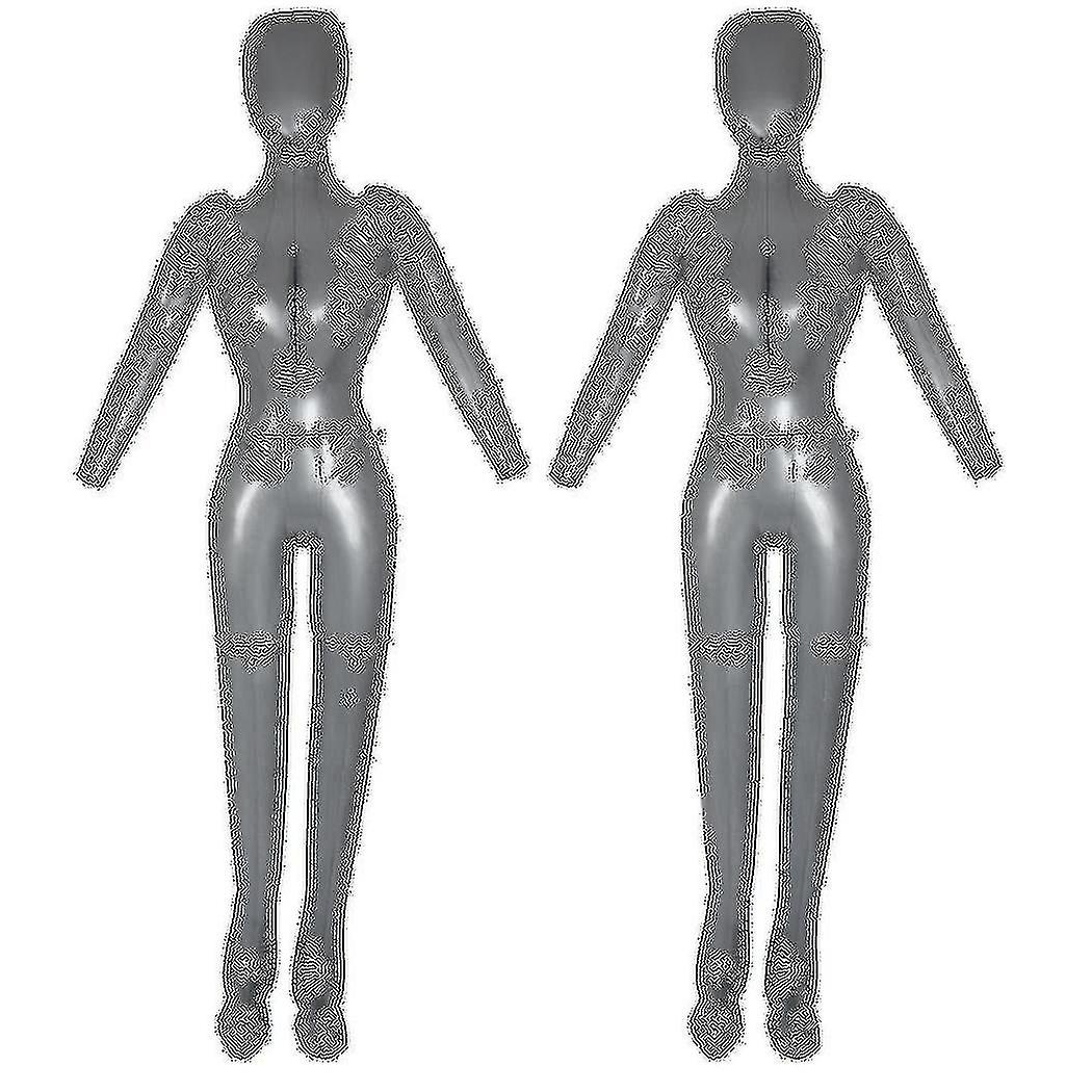 2x aufblasbare Ganzkörper weibliches Modell mit Arm Damen Schaufensterpuppe Display Requisiten