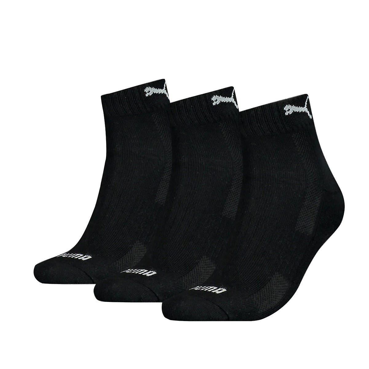 Puma 3Pck Cushioned Quart Black Socks