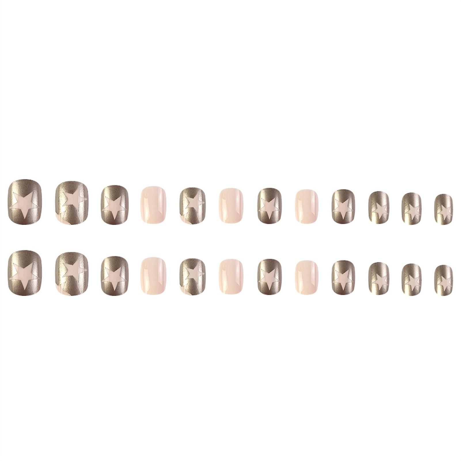 Metal Texture Short False Nails Short Pedicure Acrylic False Nails Tips