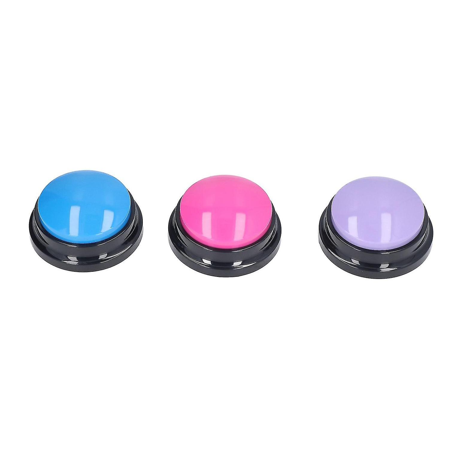 3pcs Dog Buttons Purple Blue Pink 30s Recording Pet Training Widely Used Dog Talk Buttons For Traini