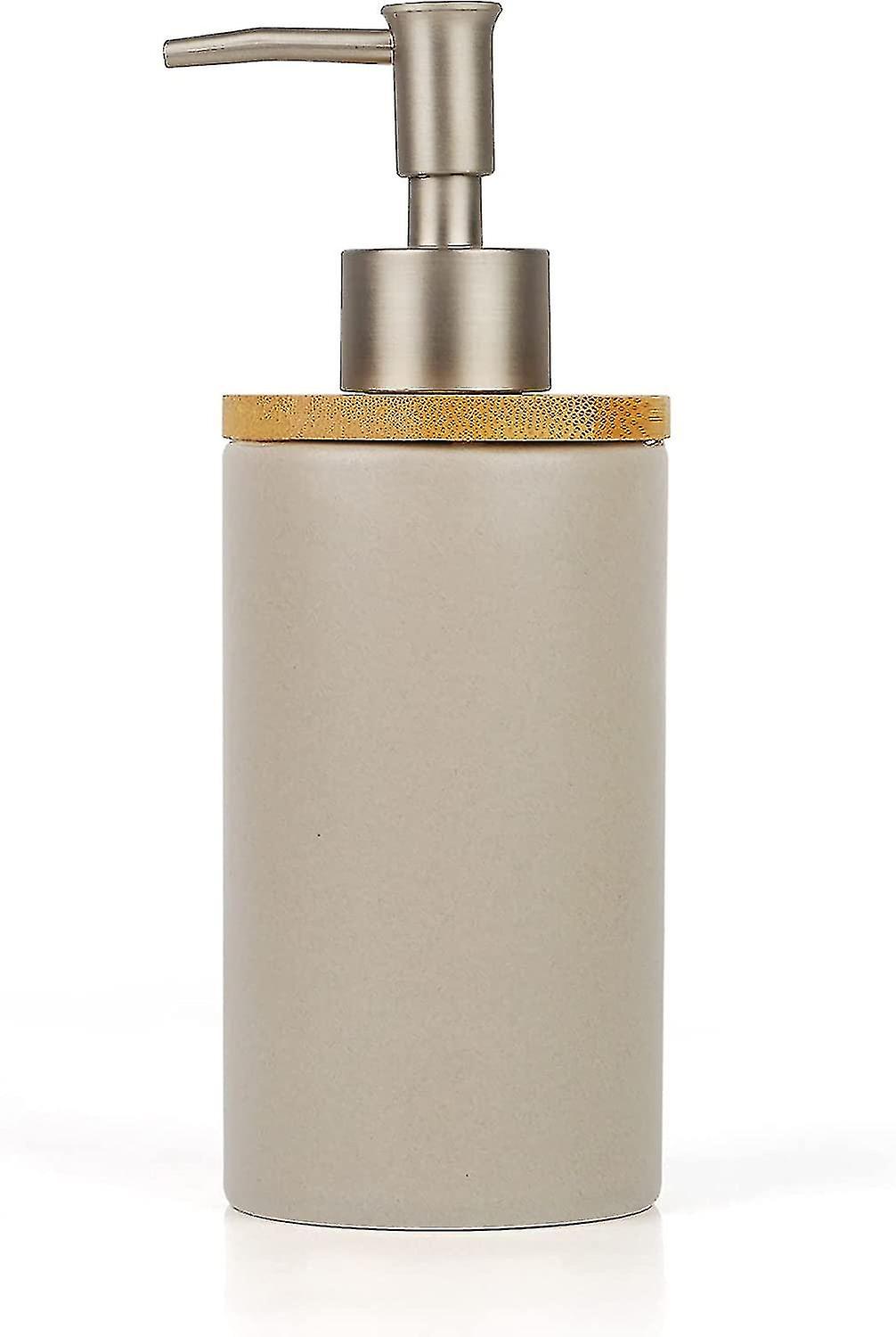 Ceramic Hand Soap Dispenser, For Kitchen And Bathroom (grey)