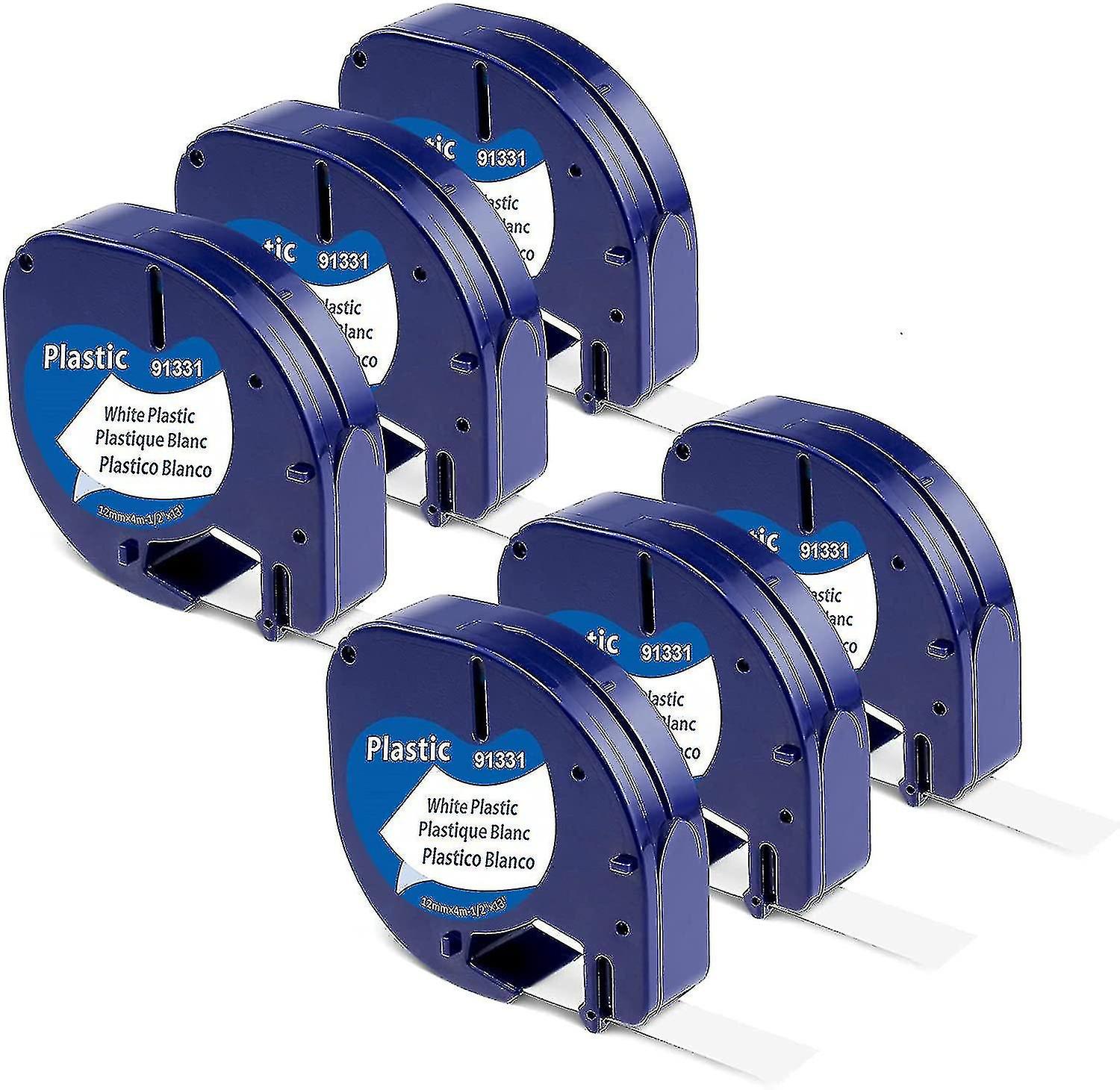 Remplacement d'étiquette compatible pour les recharges Dymo Letratag 91331 (s0721660) Lt Label Tape 1/2 » X 13' (12