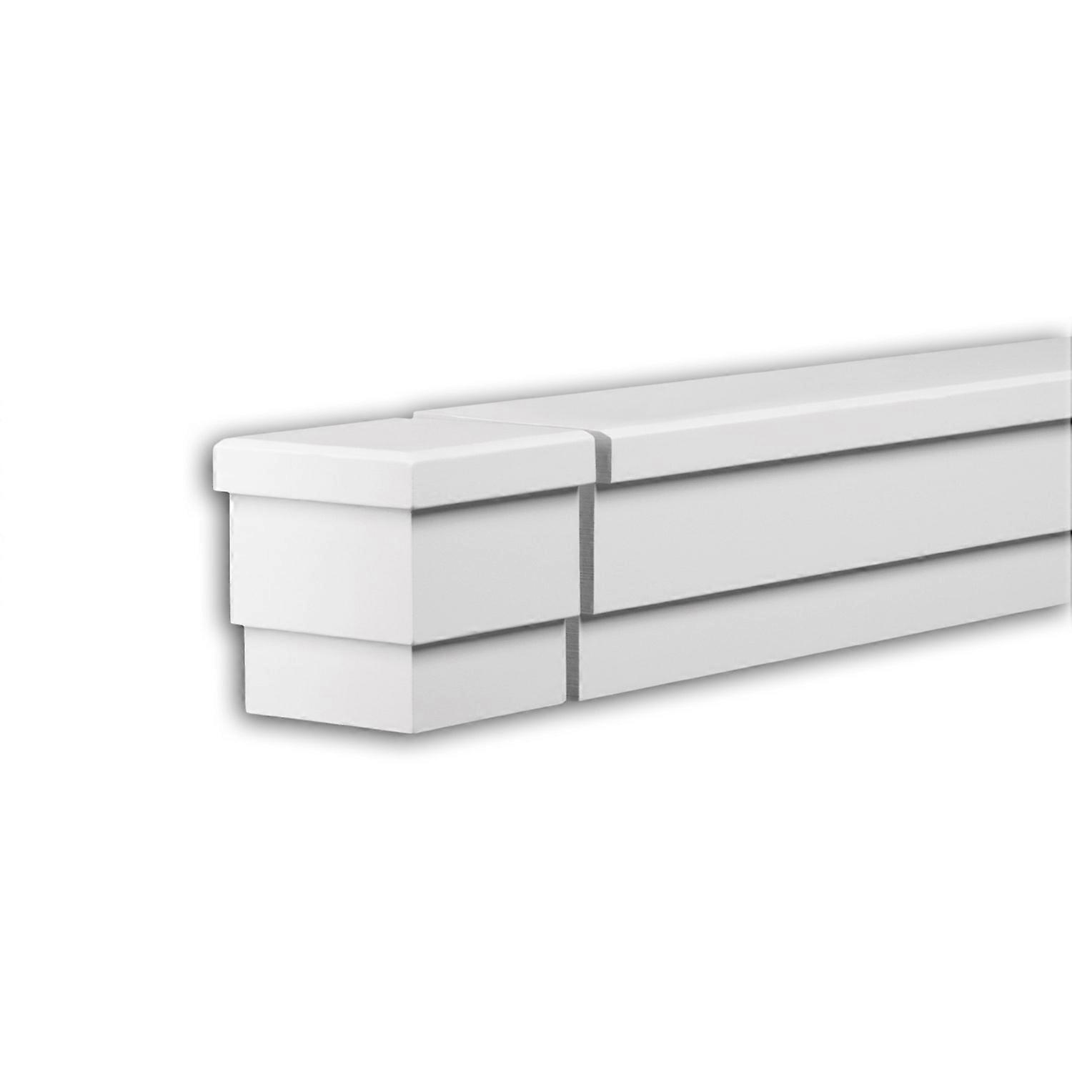 Profhome Decor 1 x End element 434131 Profhome white Rigid polyurethane foam pre-primed lightweight, sturdy, dimensionally