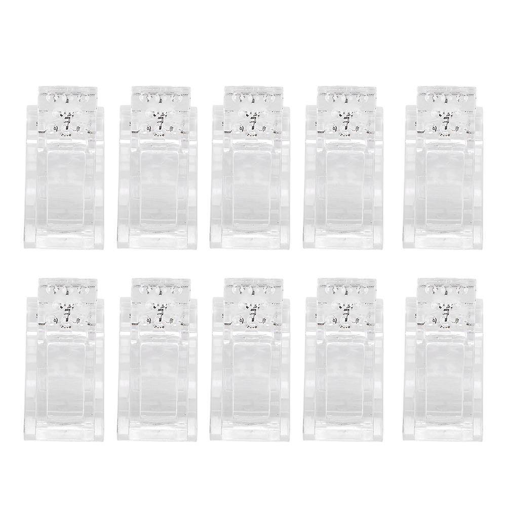 10pcs Clear Polygel Nail Clips for Quick Gel Builder