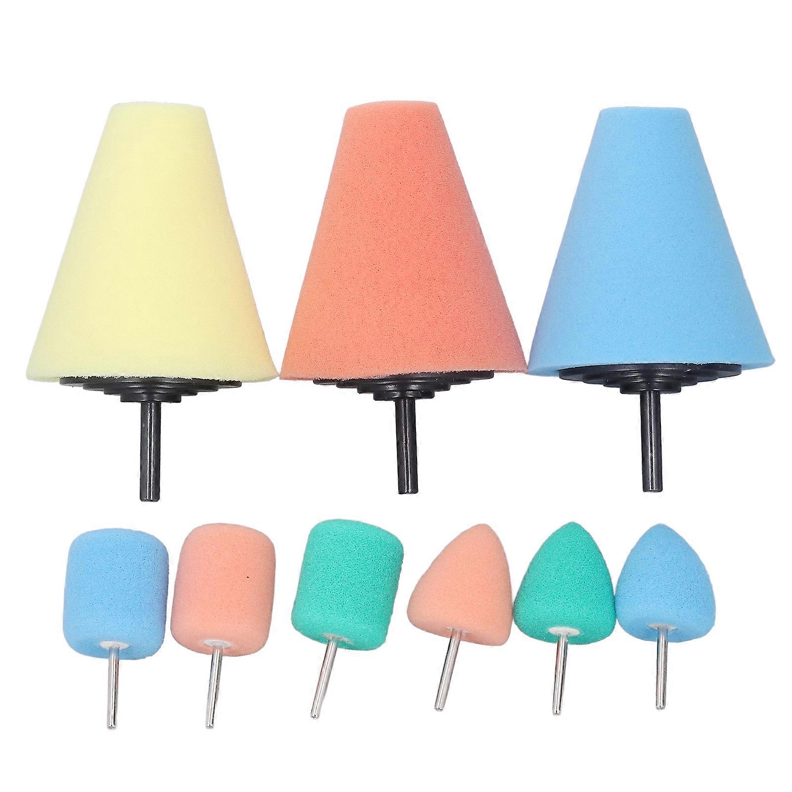 Jadeshay 9Pcs Car Polishing Cone Set, Metal Polish Buffing Sponge Ball for Wheel Hub Care & Auto Detailing SSRUK