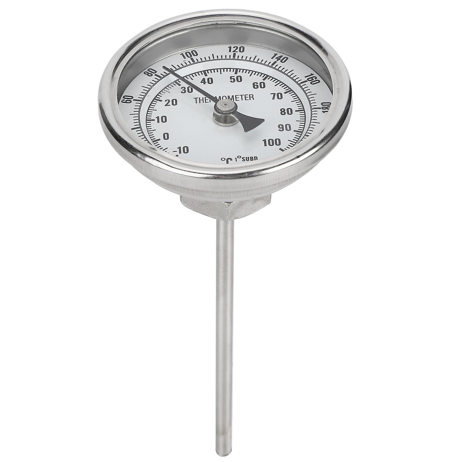 1\/2 NPT Thread Stainless Steel Dial Thermometer Homebrew Kettle Thermometer 0‑220℉ \/‑10‑100℃