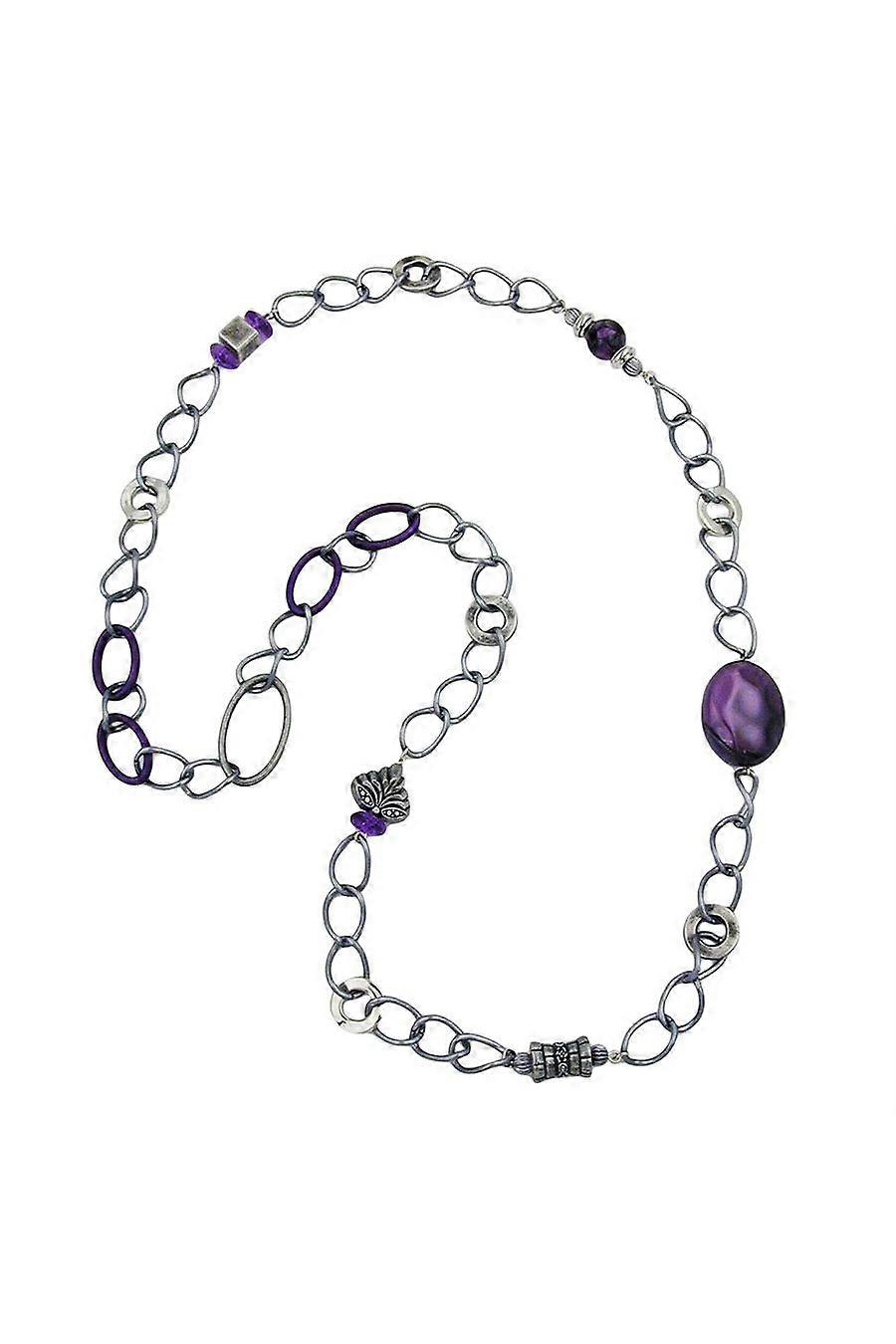 Necklace Purple Beads 95cm - Gl02587