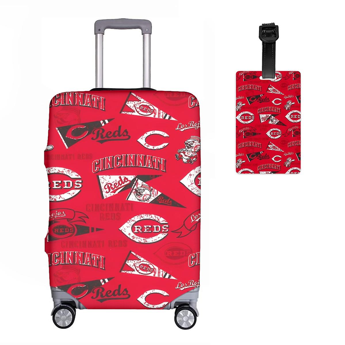 Cincinnati Reds beisebol bagageiro tag capa, 18/24/28/32 polegadas protetor de mala & Tags, Médio