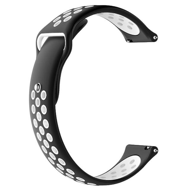 Dual colour Strap for Galaxy S3 Ticwatch Pro Black and White
