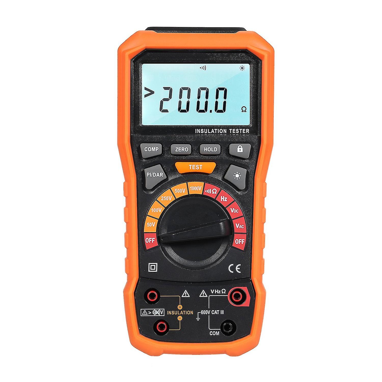 Insulation Resistance Tester 50/100/250/500/1000V Megohmmeter and Multimeter with 2 Test Leads Allig
