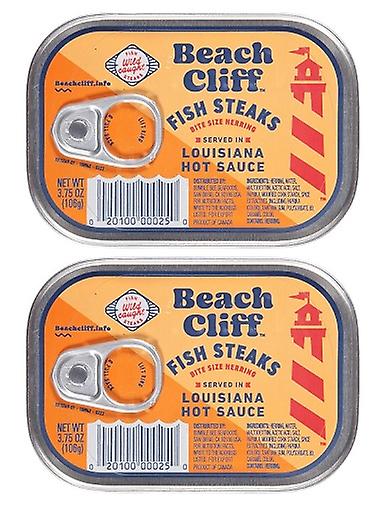 Beach Cliff Fish Steaks Bite Size Herring in Louisiana Hot Sauce 2 Pack