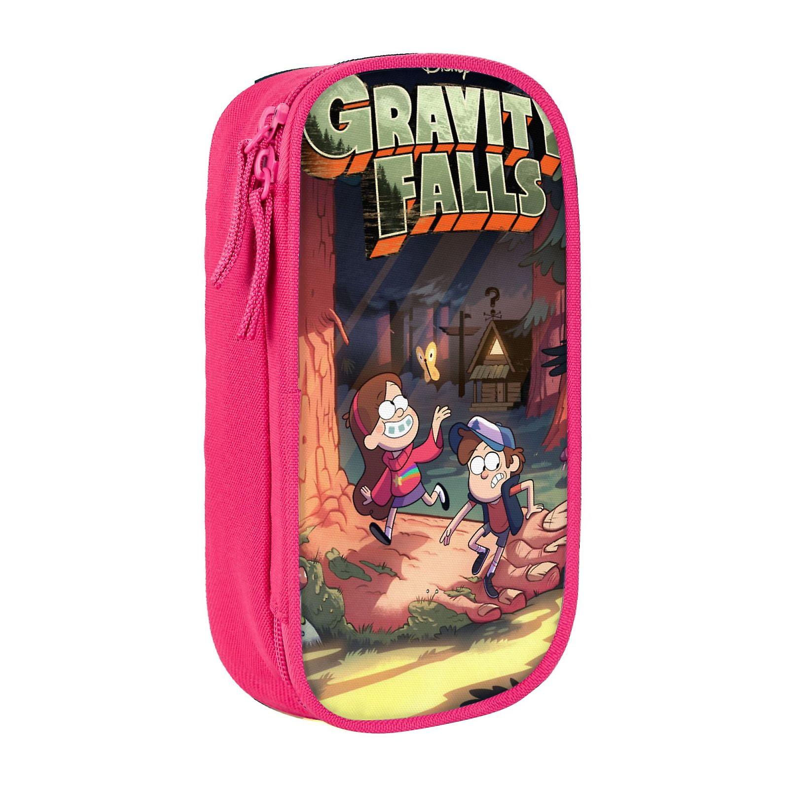 ジッパー付きグラビティフォールズペンシルケース、大容量ペンポーチ大型収納バッグ耐久性ペンボックス、子供用新学期用品ティーン学生男の子Gi