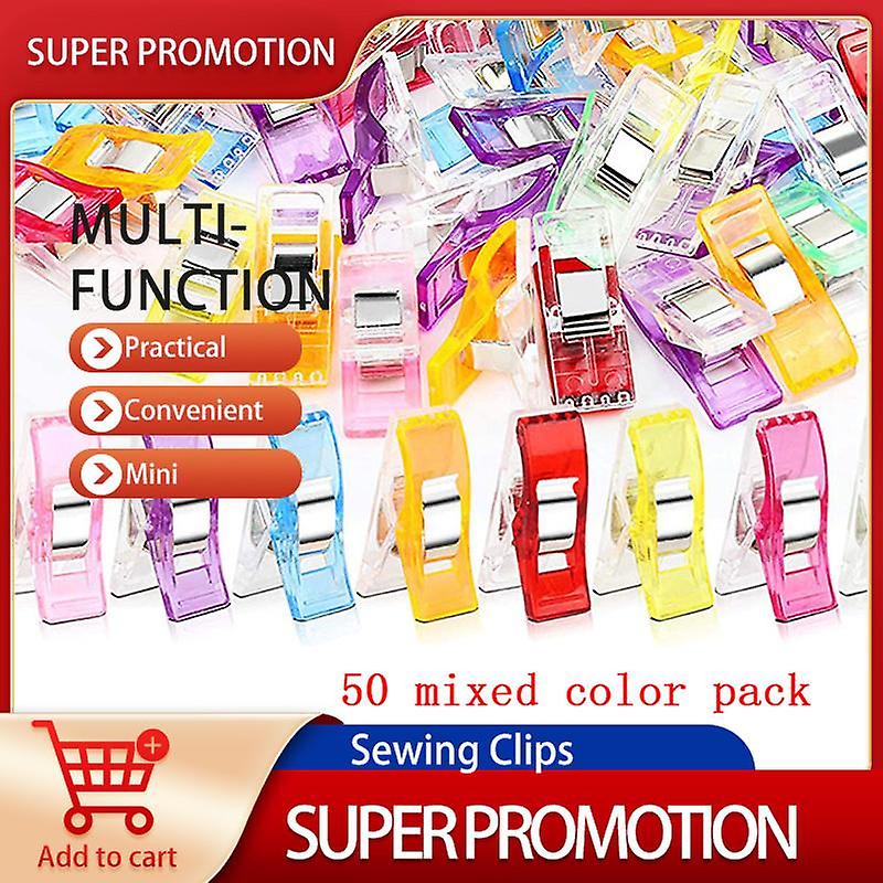 50pcs Ew Household Multi-functional Plastic Side Clip Plastic Sewing Clip Storage