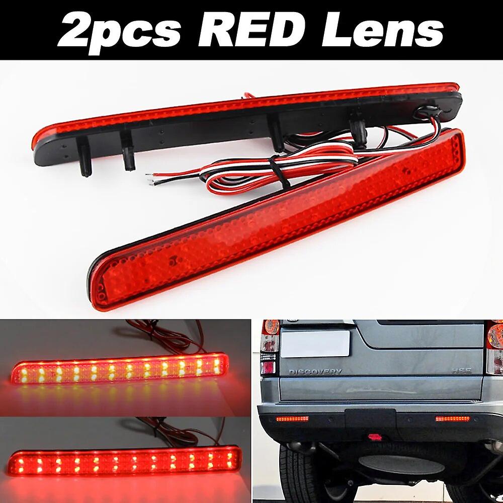 2pcs For Range Rover Sport L320 Discovery 3 4 Rear Bumper Reflector Led Brake Light Lamp Tail Smoke Black / Red Lens No-errors