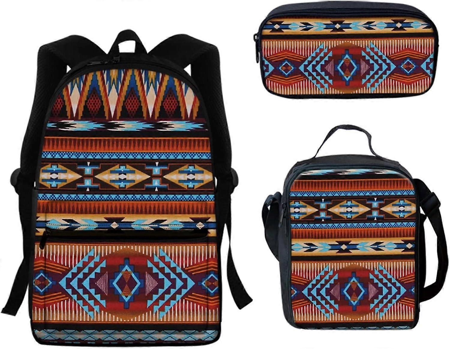 حقيبة ظهر كمبيوتر محمول للطالب سعة كبيرة سعة أفريقية قبلية طباعة رياضية حقيبة ظهر مدرسية حقيبة ظهر للسفر حقيبة ظهر غير رسمية ، تصميم عرقي
