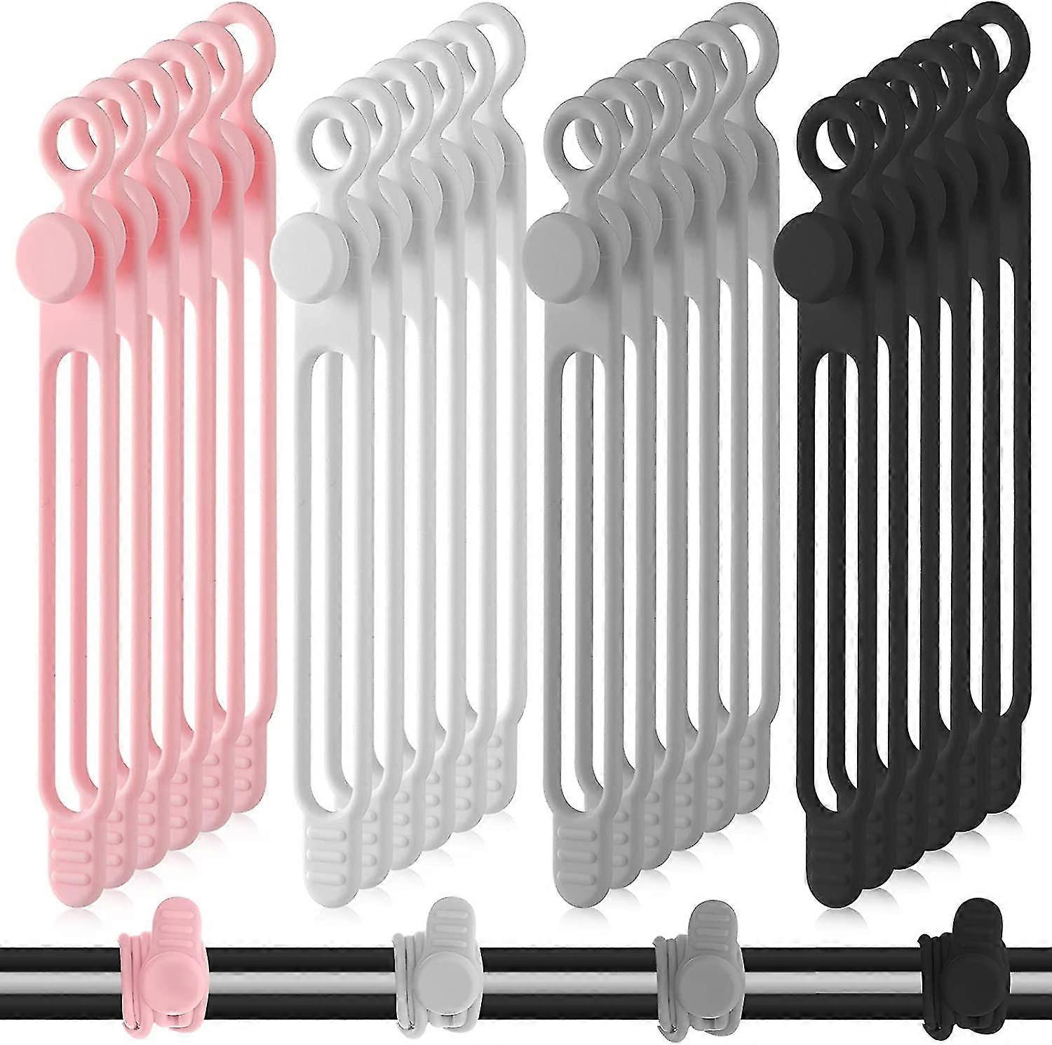 15 Packs Silicone Cable Ties Reusable Cable Ties In Multiple Colors Data Cable
