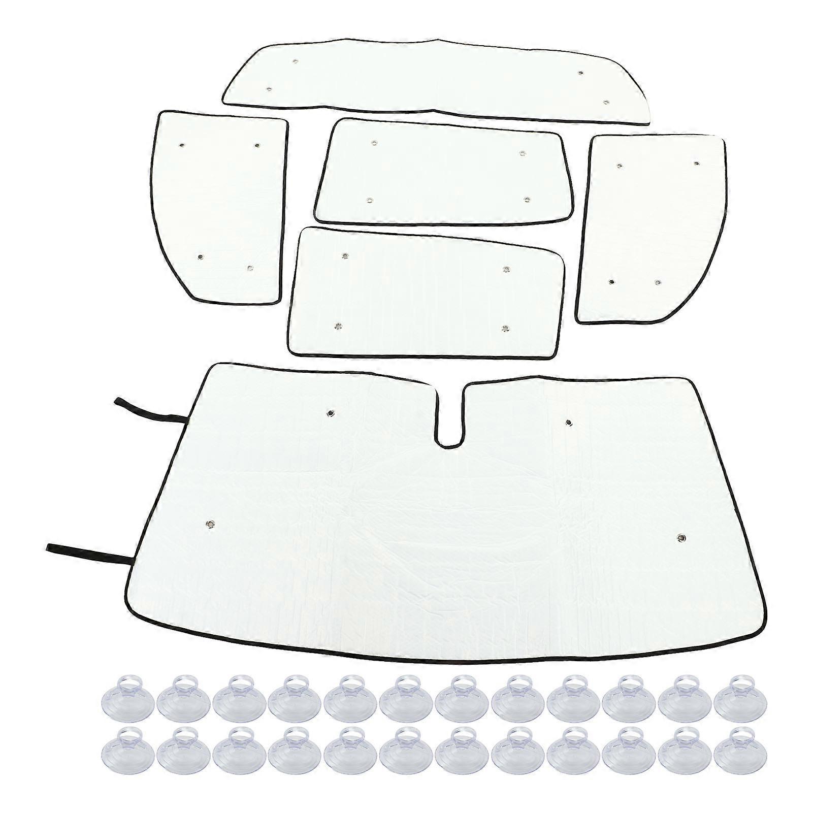 6Pcs 자동차 앞 유리 창 태양 그늘 UV 광선 반사판 열 방패 흡입 컵 XK50 2007?2021