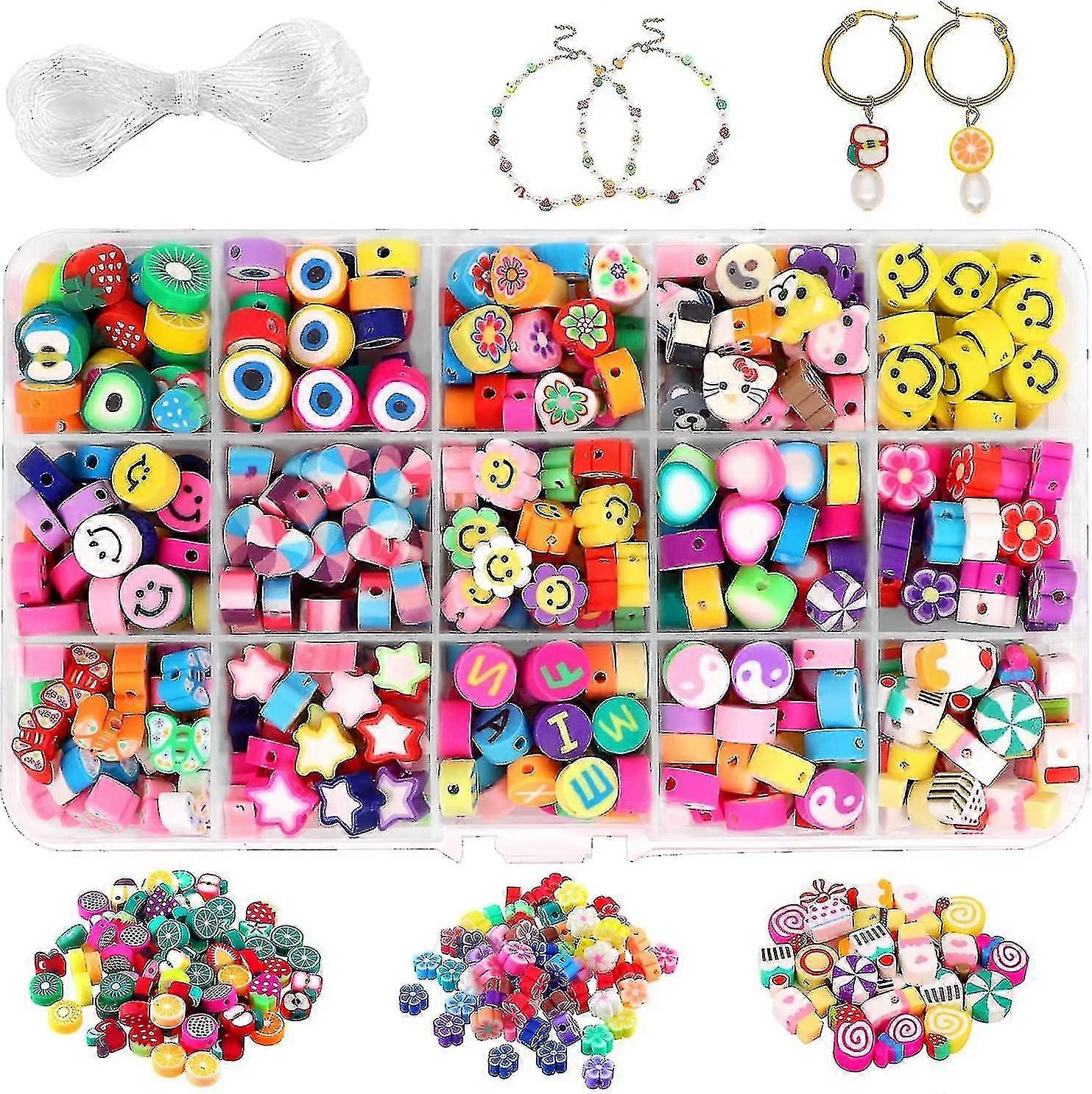 300pcs Fruit Smiley Face Handmade Necklace Bracelet Soft Beads