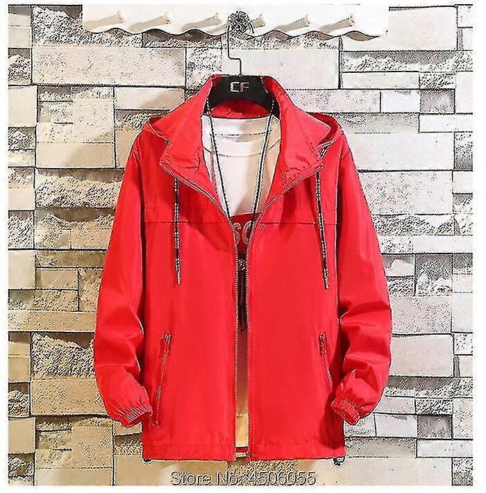 سترة الرجال زائد حجم 6xl 7xl 8xl الربيع الخريف رقيقة مصدات الرياح الرجال مقنع بومبر معطف ستريت وير صبي سستة عارضة ملابس رياضية