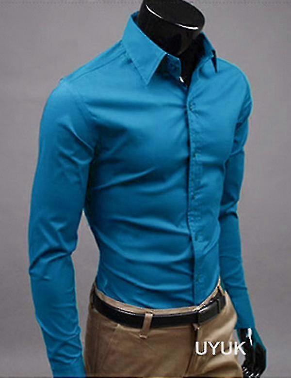 Luxus ingek Férfi Alkalmi galléros formális slim fit ingek felsők