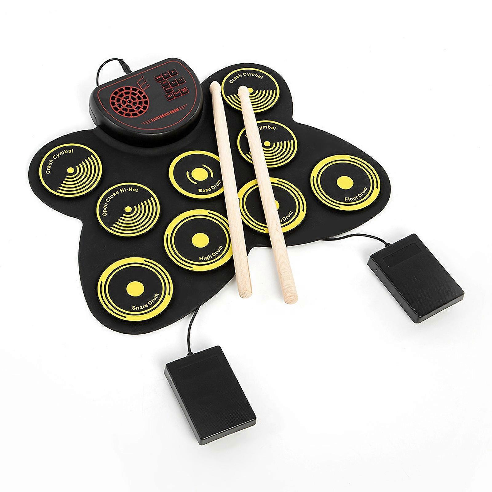 Hot Experiments Science Kits,STEM Activities Learning Toys Electronic Drum Set Folding Silicone Hand Roll Electronic Drum Roll Up Drum Practice Pad K