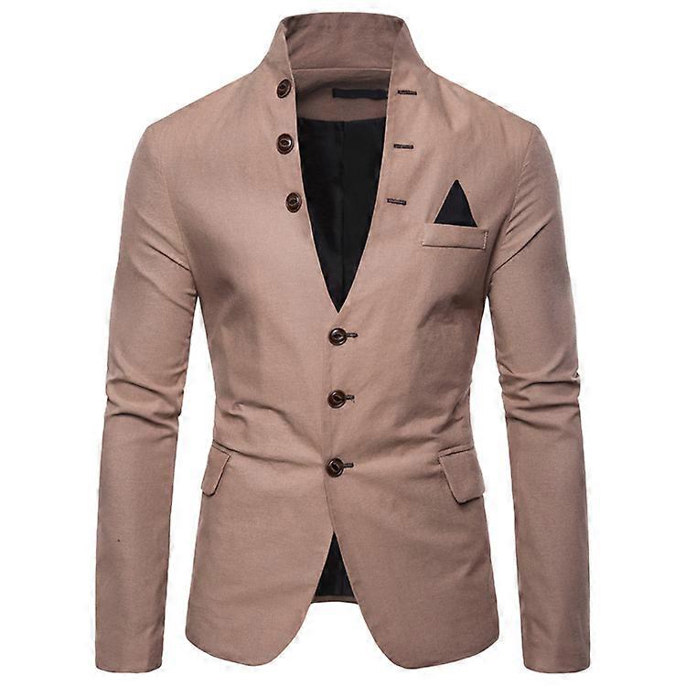 Mens Blazer Jacket Casual Solid Suit Jacket