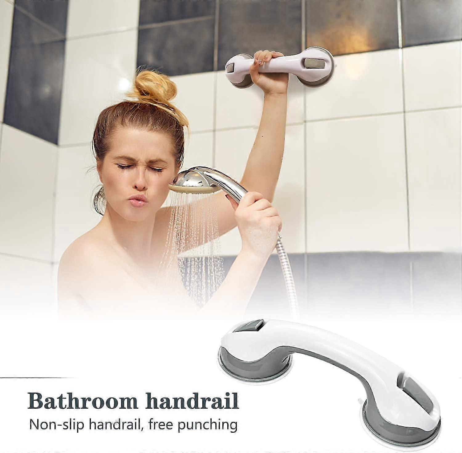Suction Cup Grab 30x9,5x8cm - Non-slip Safety Bath Handle Grey Portable Shower Suction Cup for Bathroom