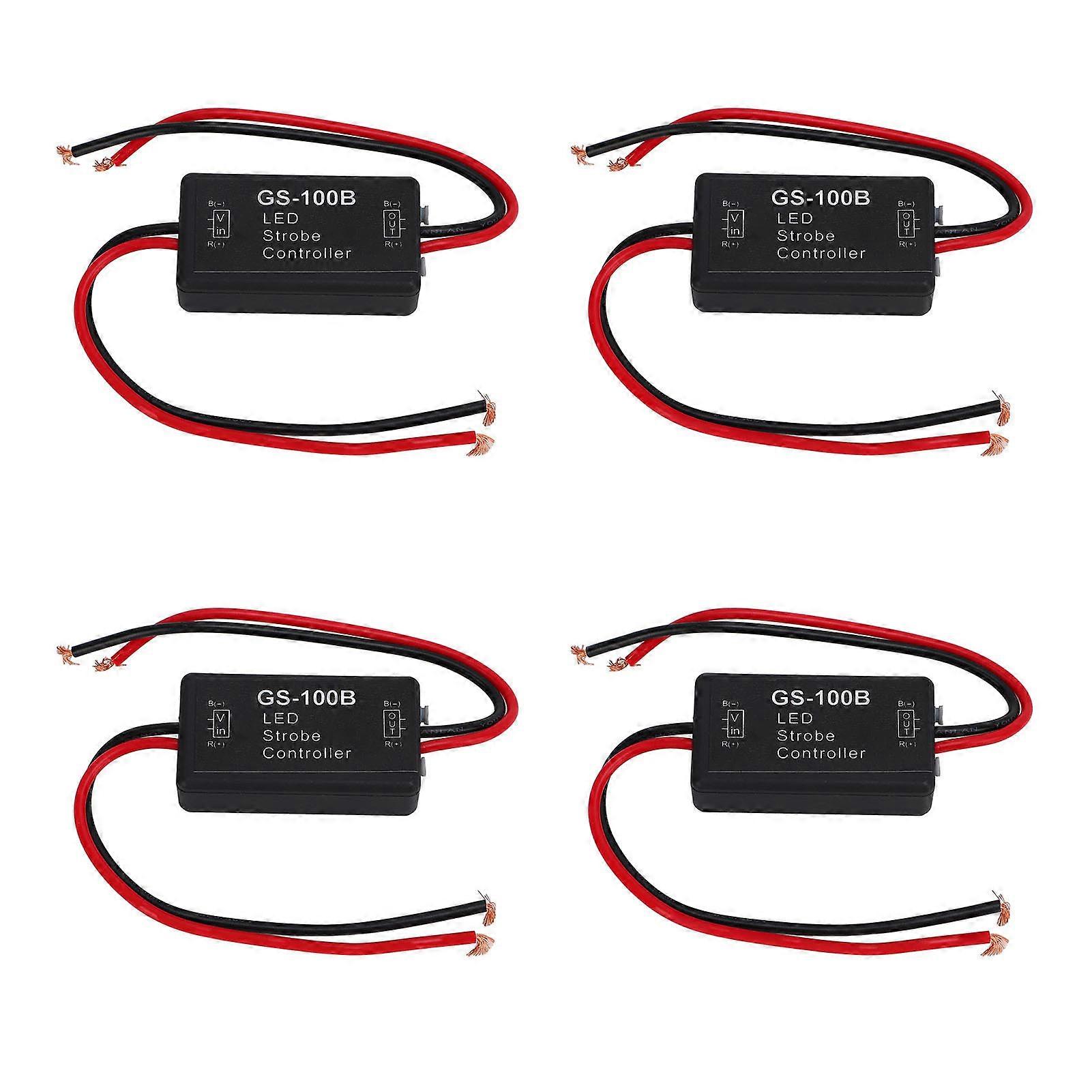 4 Pcs Light Flash Module Controller Brake Tail Light Strobe Controller for Cars Motorcycles Electric Bicycles