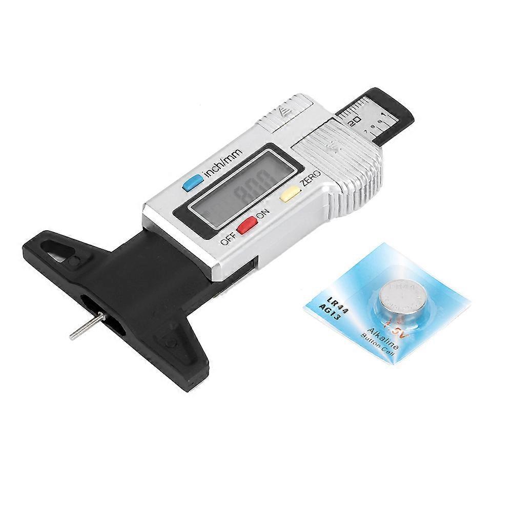 Wheel Thread Depth Gauge 0~25.4mm/1in Car Tyre Thread Depth Meter for Multiple PurposeWhite