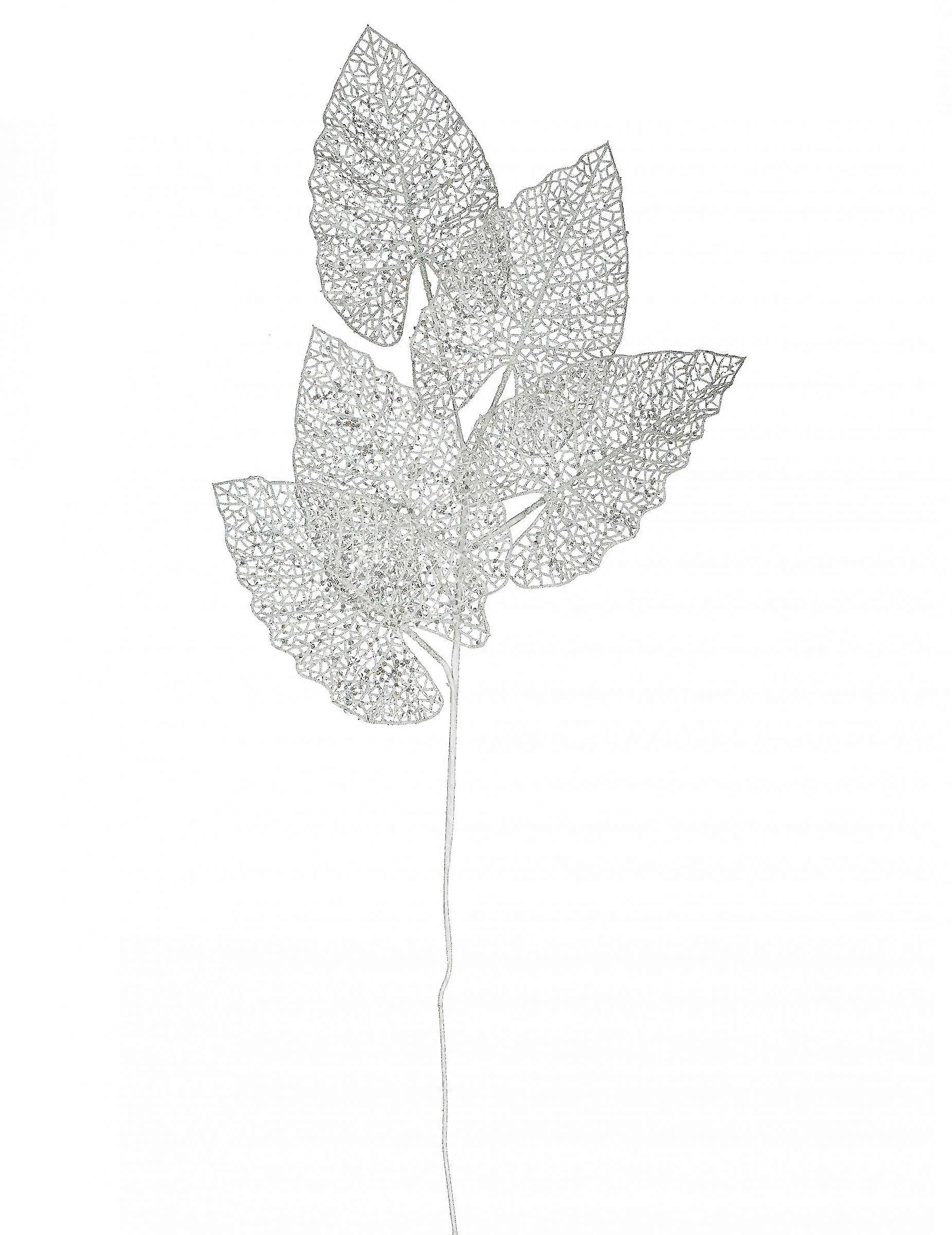 Decorative branch 5 sheets white 80 cm