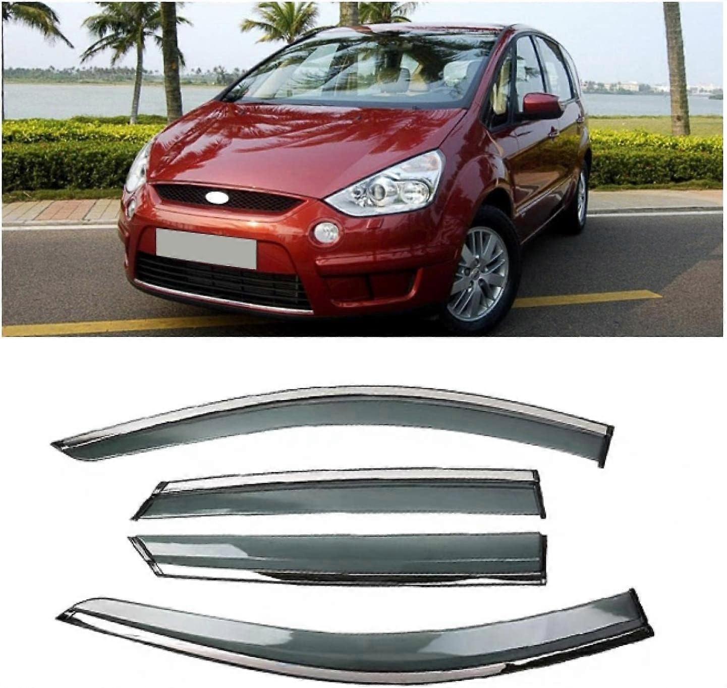 4pcs Car Wind Deflectors, For Ford S-MAX 2007-2008 Car Side Window Visor Sun Rain Guard Shade Protector Cover Car Side Window Deflector