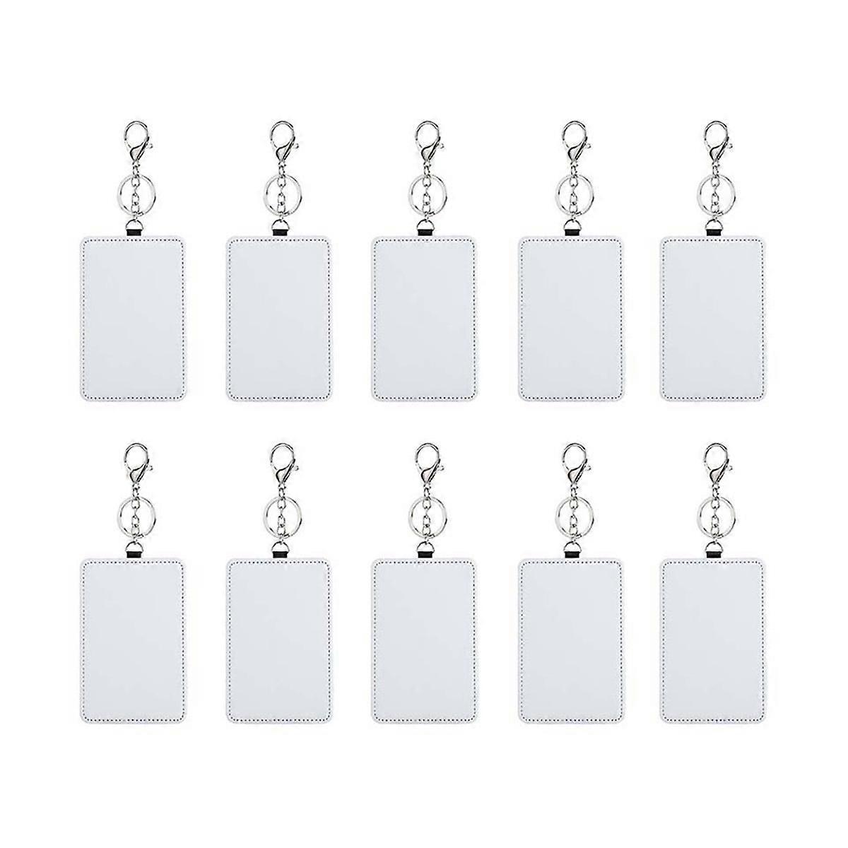 10Pcs Dye Sublimation Rectangle Portable Transportation Card Holder Work Card Holder Printable Card