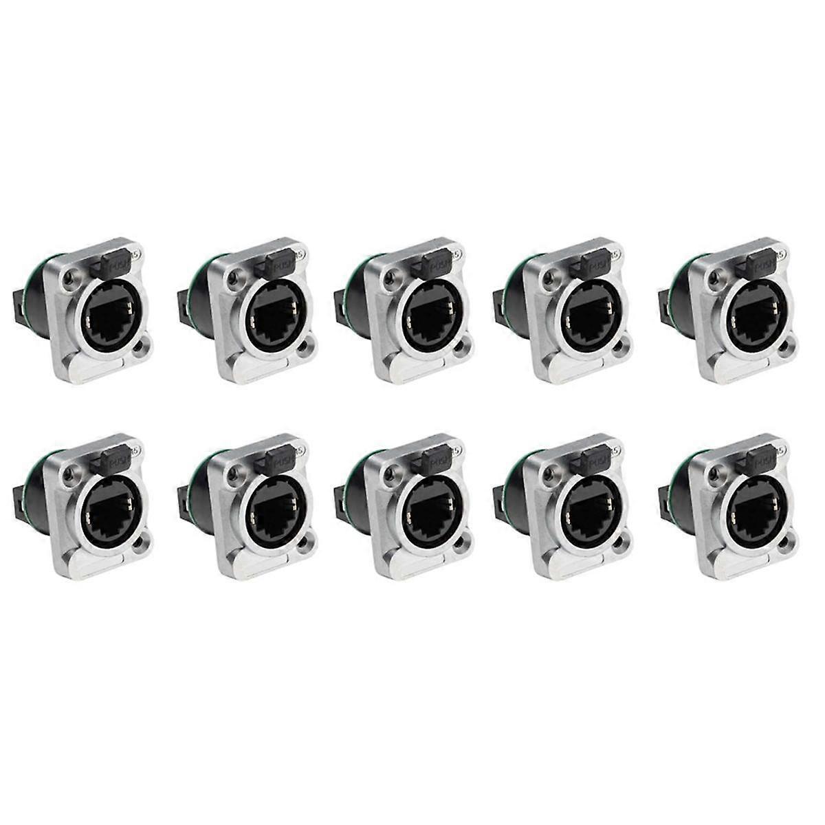 10PCS Ethernet Rj45 Chassis Socket NE8FDP Ethernet Pass Through Connector IP65 Waterproof A