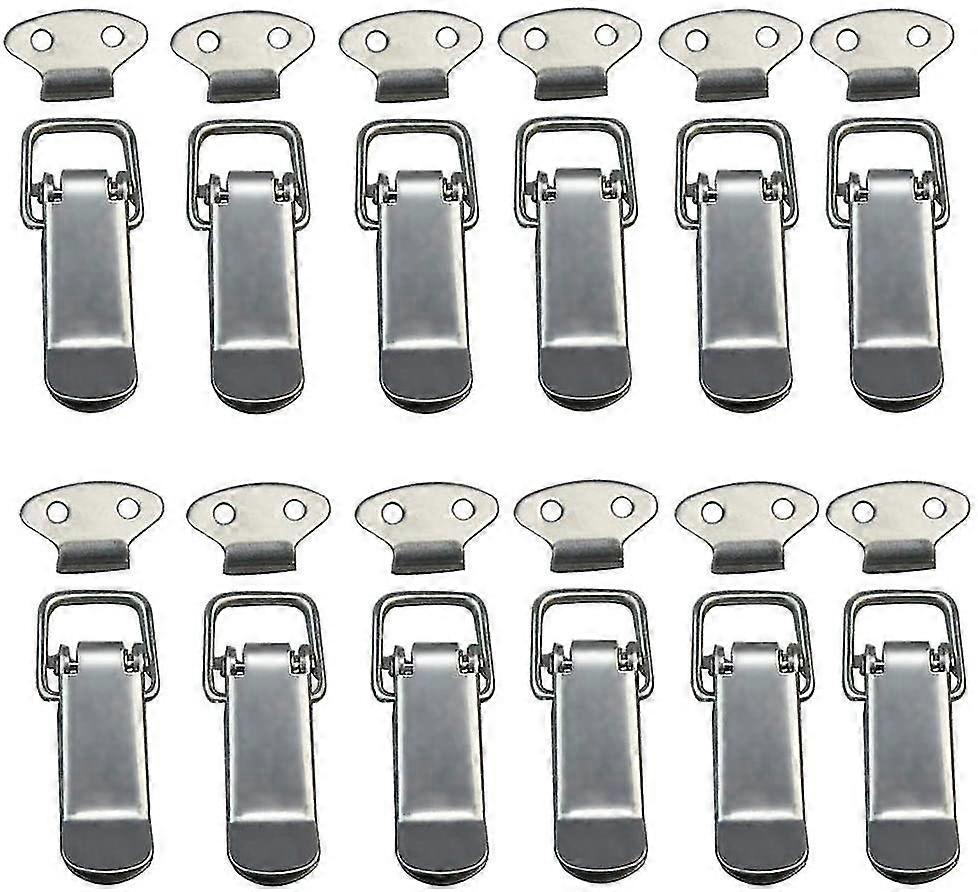 12ピースフードラッチ、レバーラッチ、スプリングラッチ、トグルラッチスプリングクラスプ、フック付きステンレススチールスプリングラッチキャビネット、ボックス、引き出し用