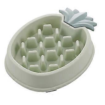 plast sakte mater kjæledyr hund katt bolle ananas form anti-gulping holdbar kjæledyr mat bowlgreen1pcs