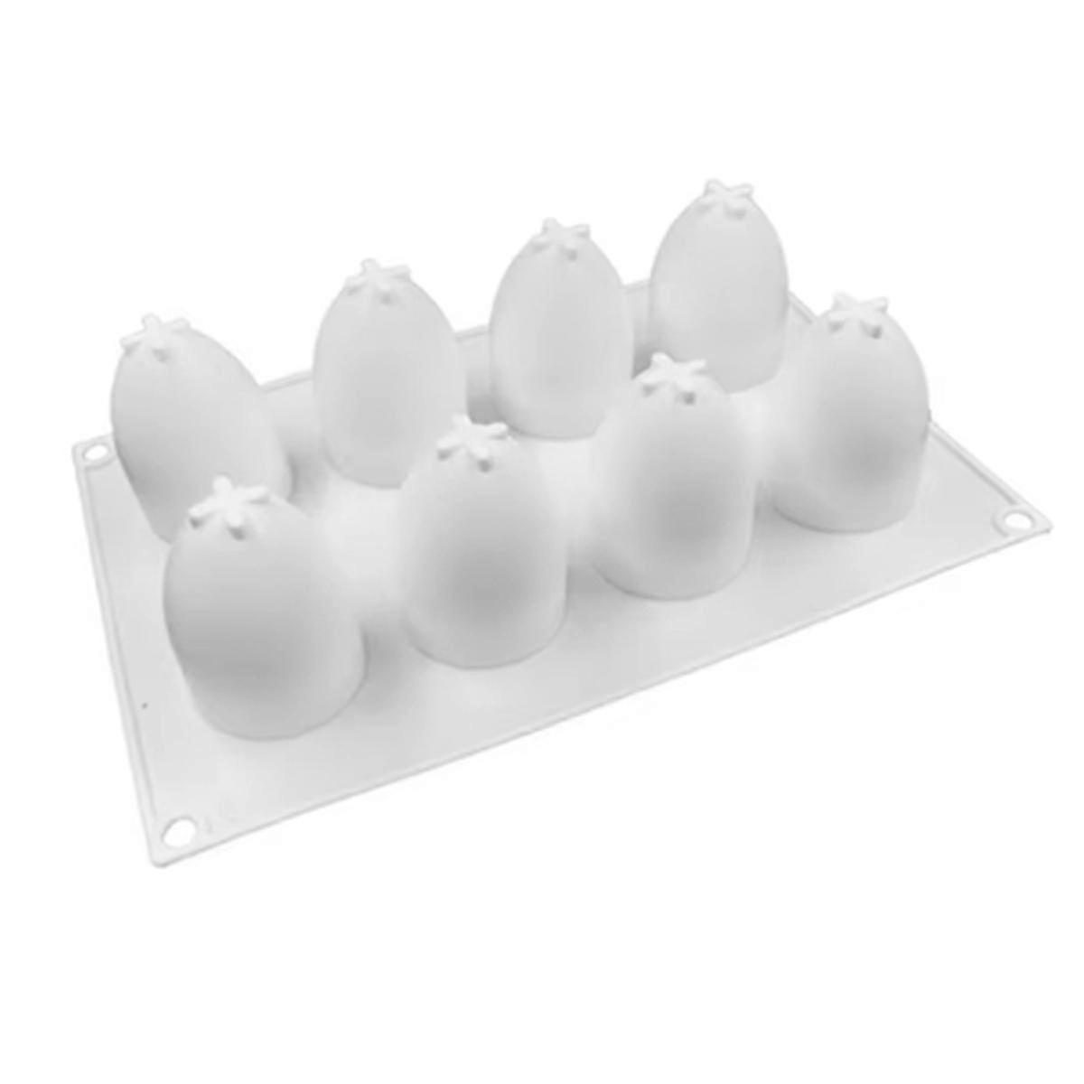 Easter Egg Silicone Mold Eight Holes Three-Dimensional Egg Shape Plaster Mold DIY Handmade Home Decoration for Easter