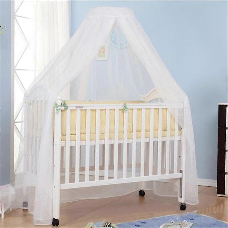 Baby Bed Mosquito Net Cover with Lace Foldable and Breathable Mesh Net with Royal Court Style Canopy for Cribs