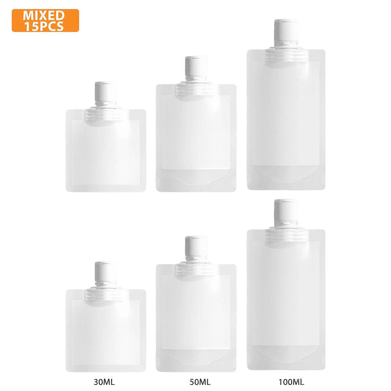 Portable Travel Fluids Makeup Packing Bag Flip Lid Empty Bottles Container