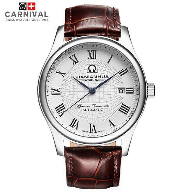 Business Mens Fully Automatic Mechanical Calendar Waterproof Watch