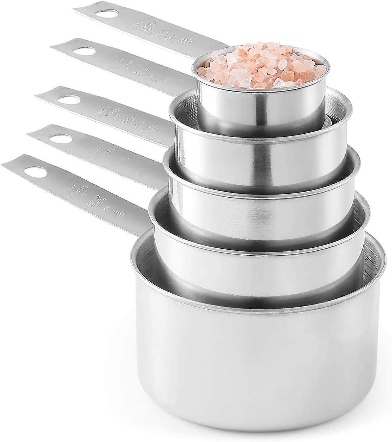 Stainless Steel Measuring Cups, 5 Piece Stackable Measuring Set,2024 Ping