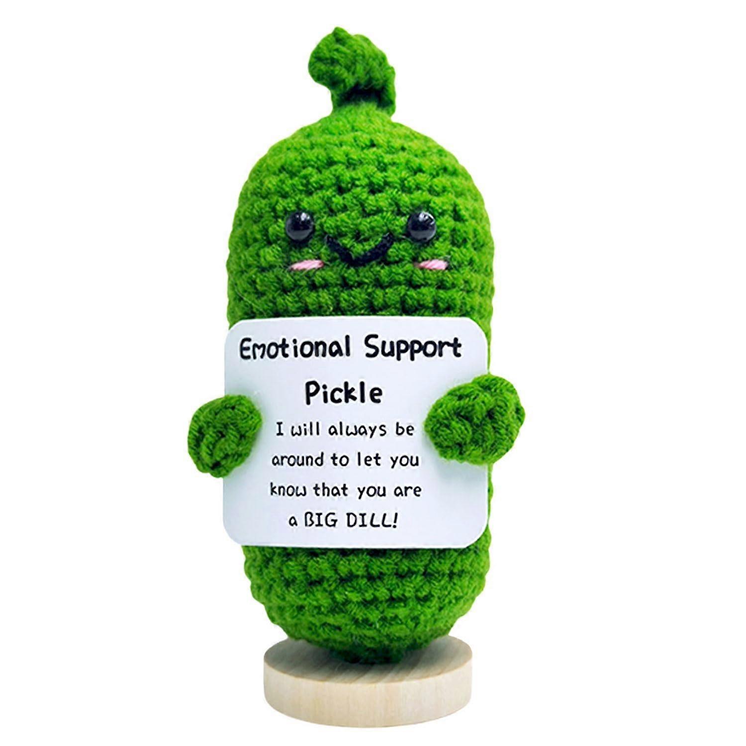 Emotionale Untersttzung Pickle, lustige emotionale Untersttzung, Plsch, positive Hkel-Desktop-Ornamente, interessante Mini-Strickwollpuppe fr Geburtst