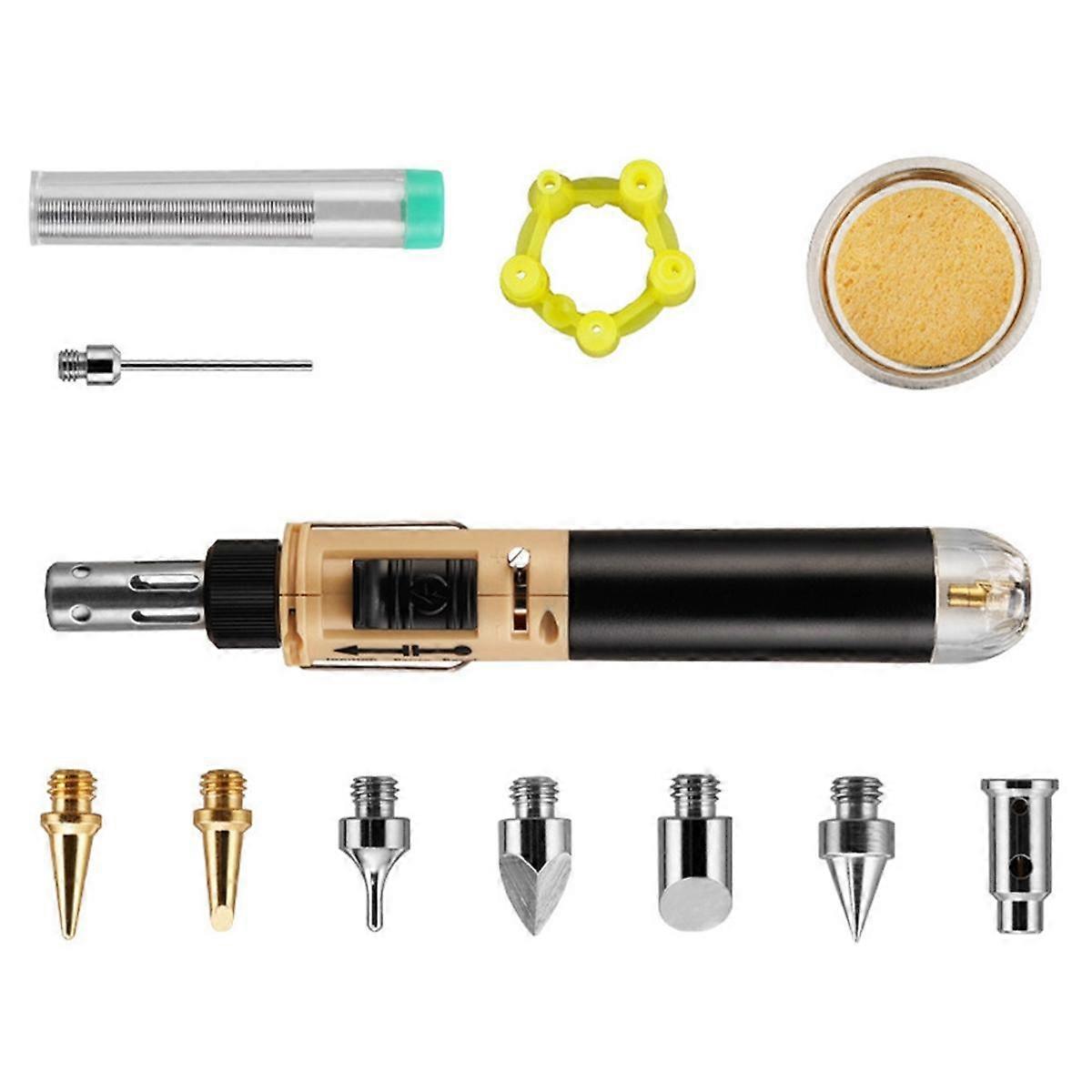 Cordless Gas Soldering Iron Heat Blower Torch Self- Instant Start Adjustable Flame Control Welding