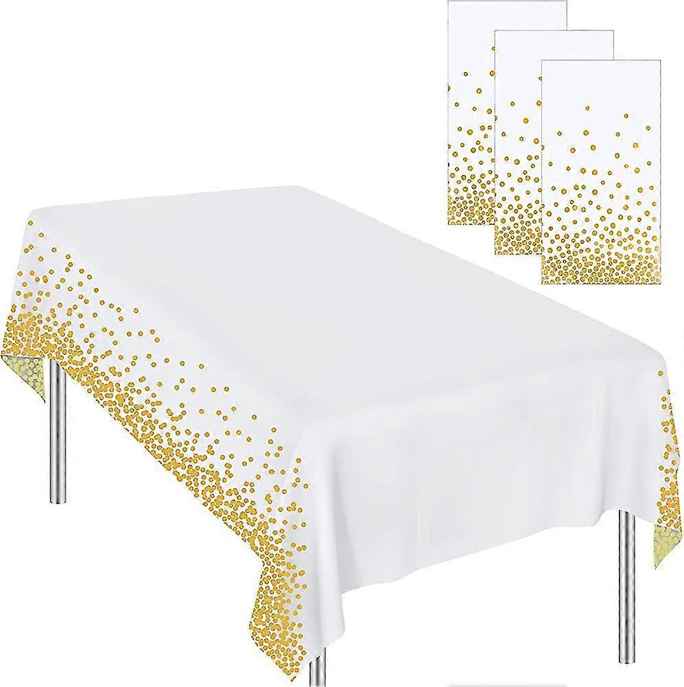 3 Pieces Acsergery Dot Tablecloths Rose Gold Party Dot Confetti Table Covers Rectangular Gift