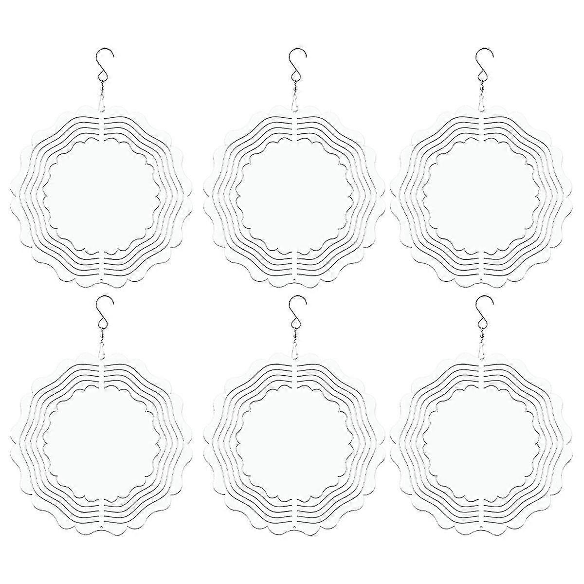6Pack 8 Inch Sublimation Wind Spinner Blanks 3D Wind Spinners Hanging Wind Spinners for Christmas Garden Decoration