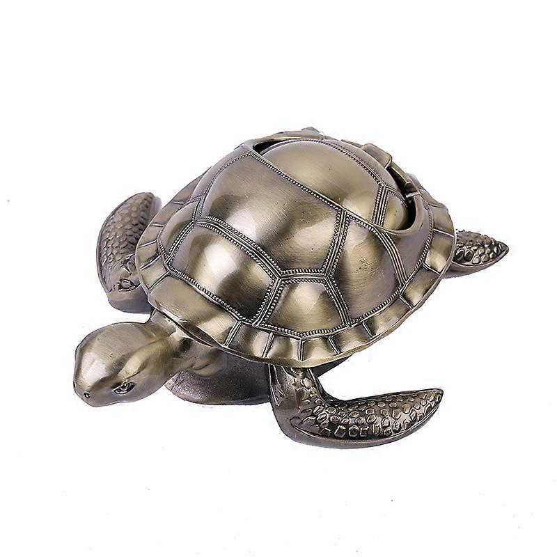 1pc Metal Turtle Ornaments Cigarette Ash Container Decor Desktop