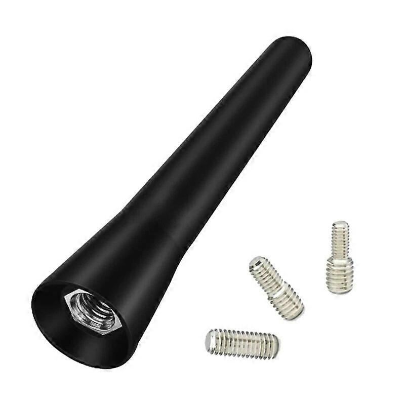 Support de toit radio solide FM AM Noir 6,5 cm de longueur Antenne de voiture de véhicule mini courte universelle automatique avec adaptateur fileté M4 M5 M6