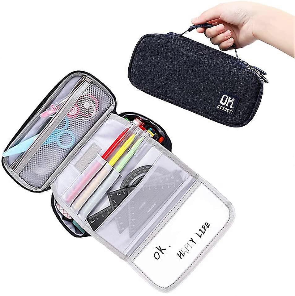 Canvas Stationery Bag, Large Capacity Pencil Case