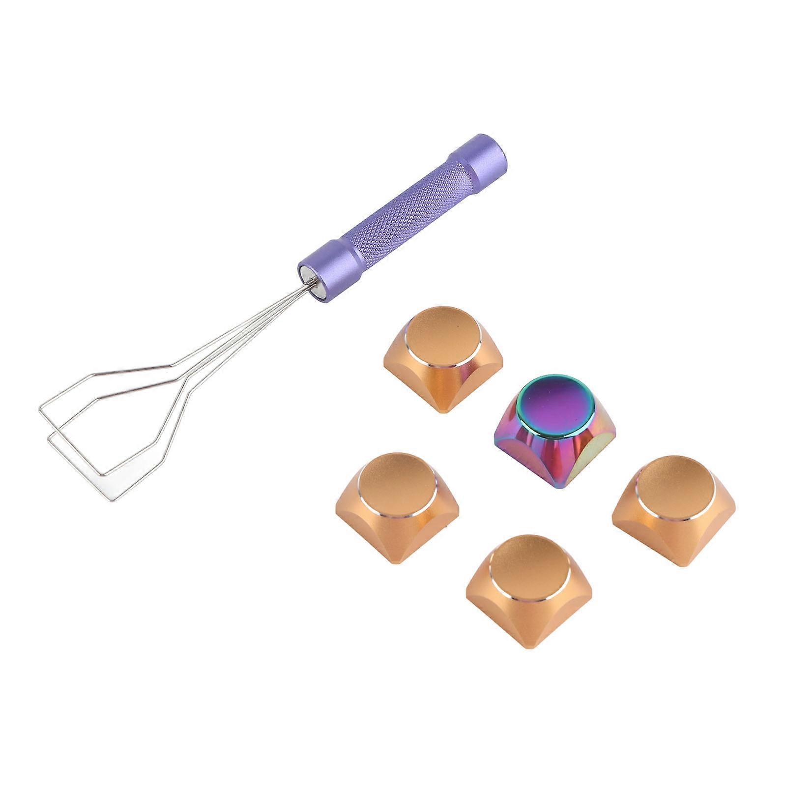 5Pcs Metal Keycaps Special Touch Color Plating Beautiful Textures Decorative XDA Keycaps for Mechanical Keyboard Gold YEMMA