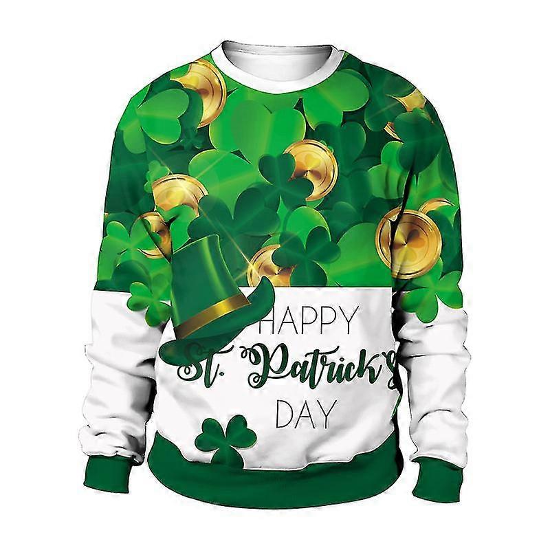 יום פטריק הקדוש סווטשירט נשים שרוול ארוך שמרוק סנט פטריק חולצות Tees-sy
