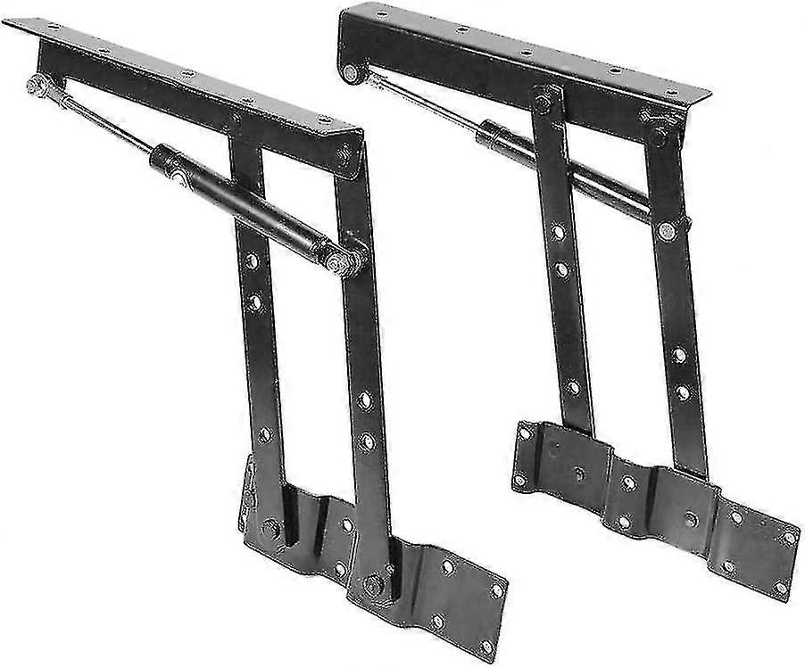 2 Pieces Folding Lift Lift Up Spring Shelf Mechanism For Furniture Accessories Table Fixing Hinge (black)